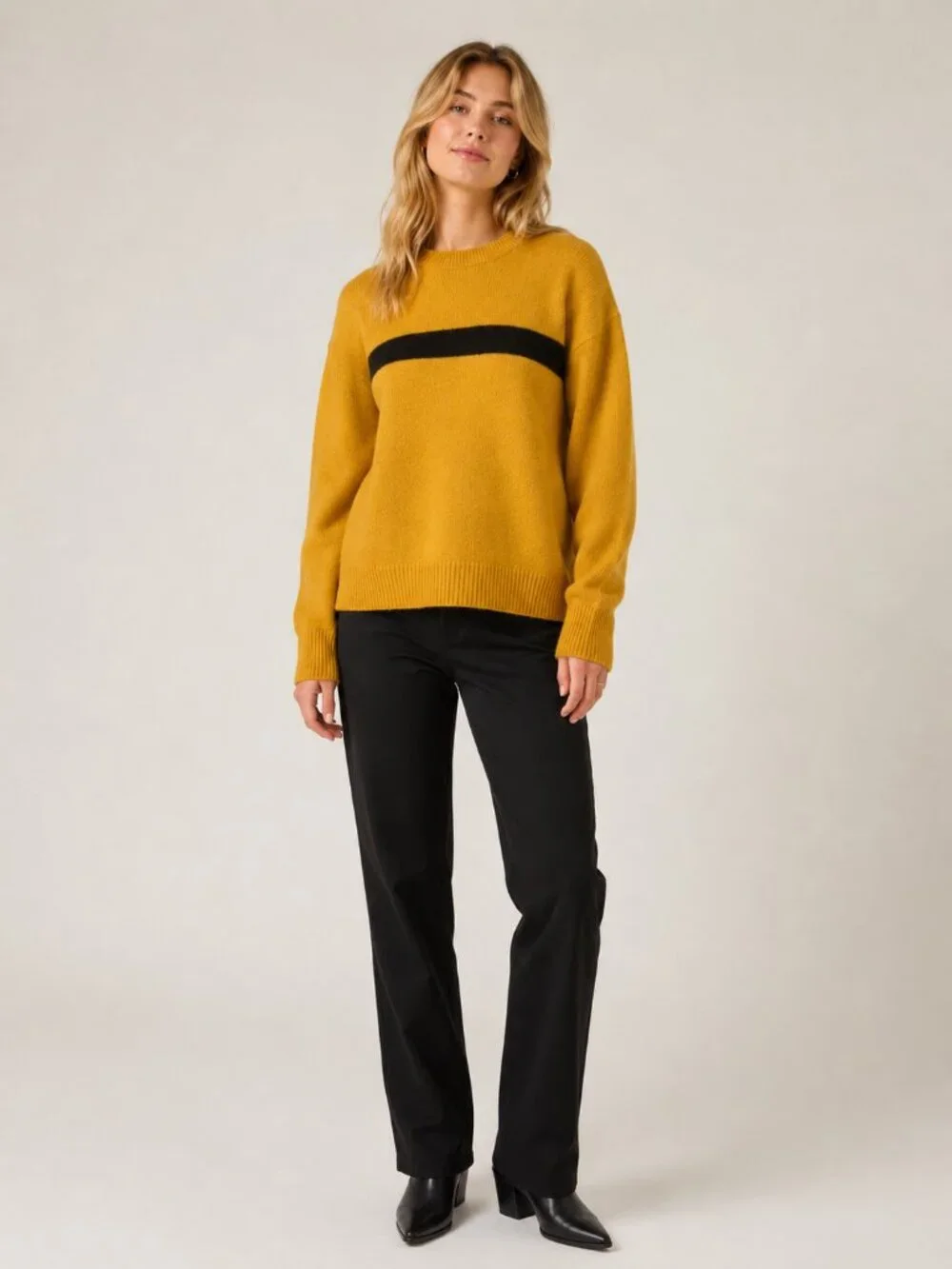 2/$30 J. Crew Wool Crew Neck Pullover Sweater Marigold Stripe Medium #A2902